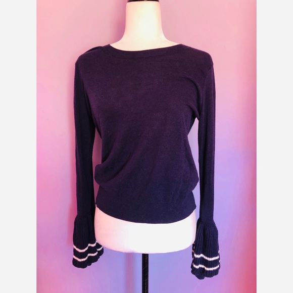 BP Nordstrom bell cuffed navy sweater - Picture 2 of 5